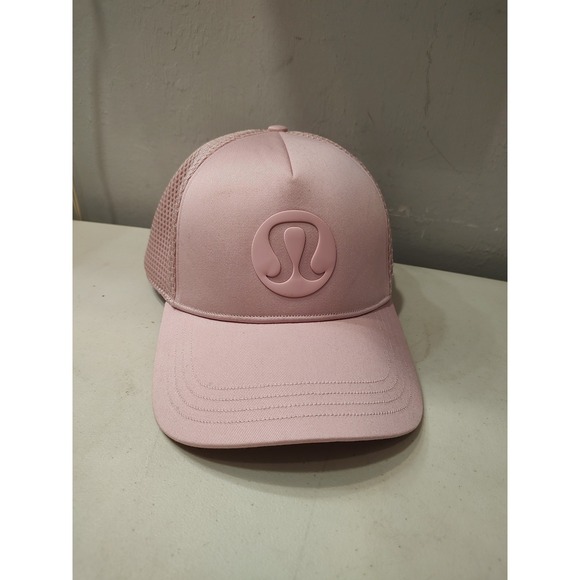 lululemon athletica Accessories - Lululemon Trucker Hat Logo Pink Unisex Cap L/XL Snapback Adjustable Mesh Back